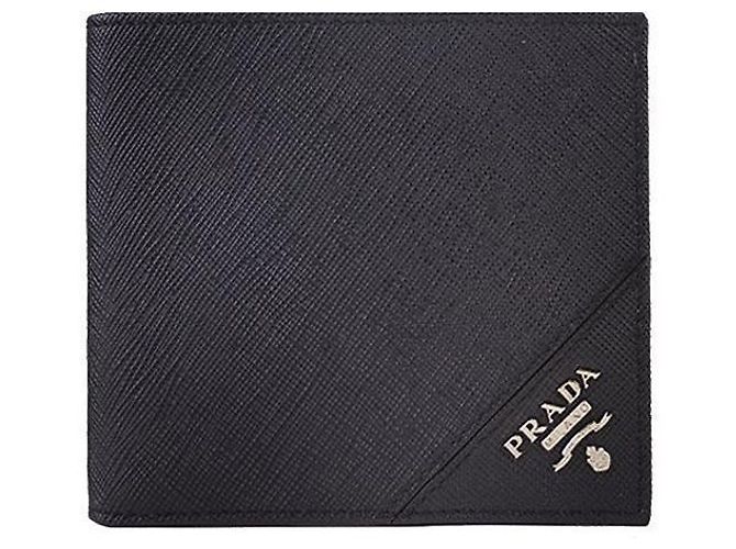 Prada Triangle Saffiano Wallet Black