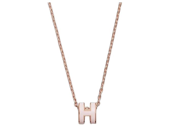 Hermès Pendentif Mini Pop Or Rose Collier pour Femme Rose Dragée 