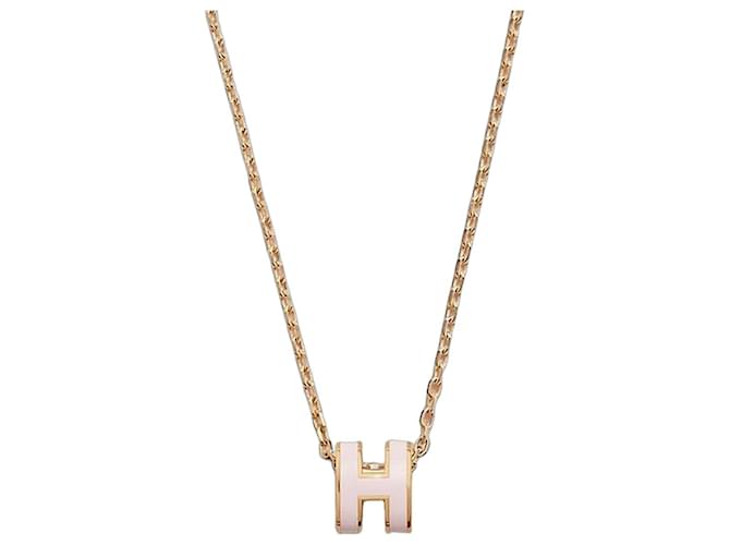 Hermès Pendentif Mini Pop en Or Collier pour Femme Rose Dragee 