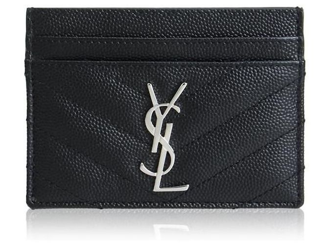 Saint Laurent Monogram Card Case stamp: Black