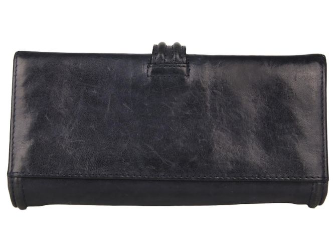 Givenchy Navy Leather Long Wallet Blue