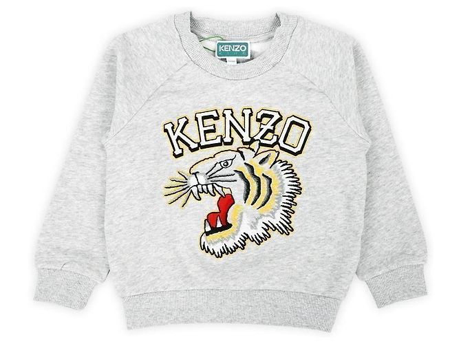 Kenzo Sweatshirt Kids Tiger Logo (Gray) Silber
