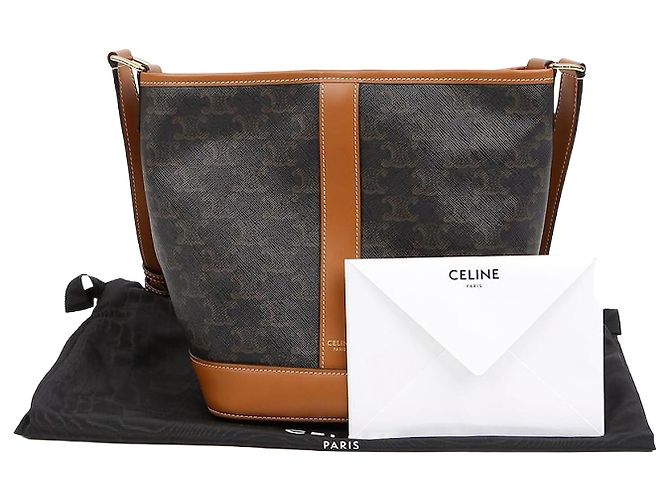 Céline Piccola borsa a tracolla a secchiello Triofe Marrone