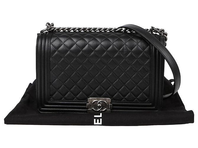 Chanel Borsa a tracolla Boy Large per ragazzo Nero