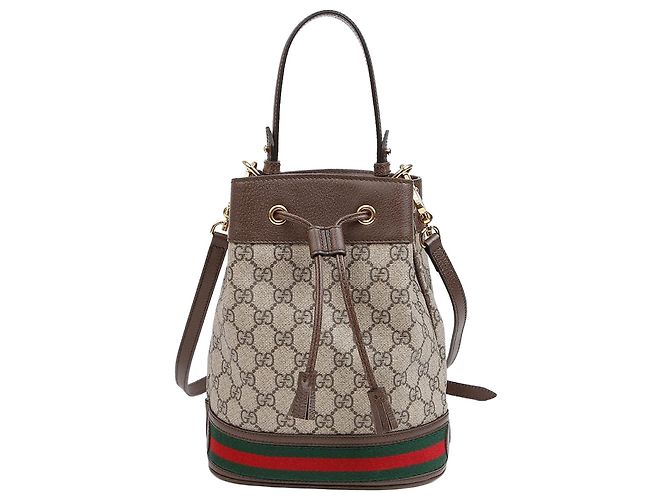 Gucci Borsa a secchiello Ophidia Small Marrone 
