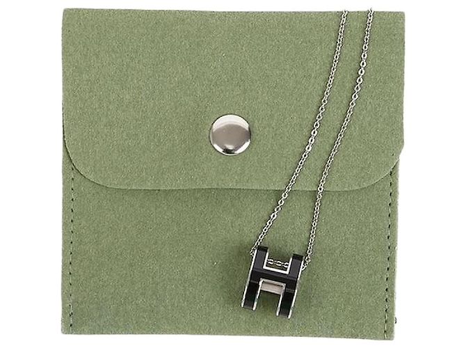Hermès Collier avec pendentif Popashu Noir