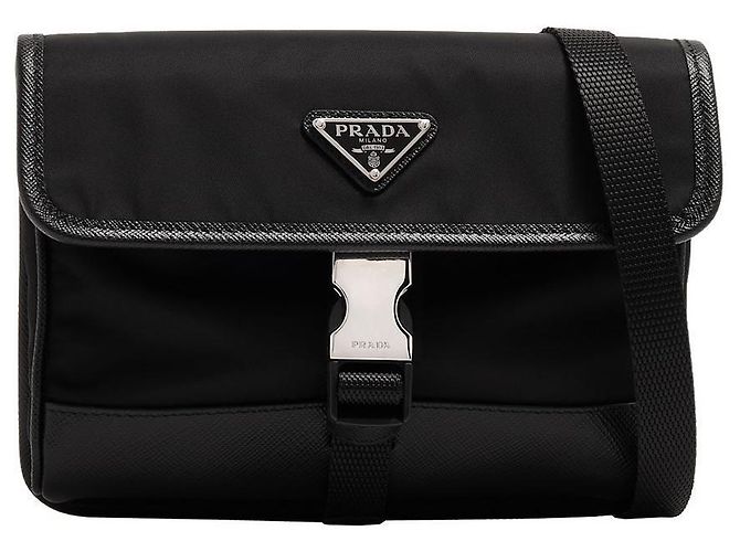 Prada Bolsa transversal de Re-Nylon Saffiano Preto