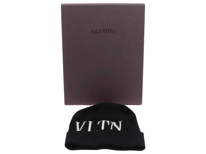 Valentino Logo-Beanie Schwarz 