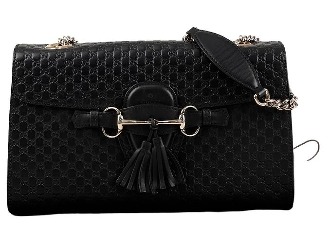 Gucci Borsa a tracolla Emily in pelle Microshima Nero