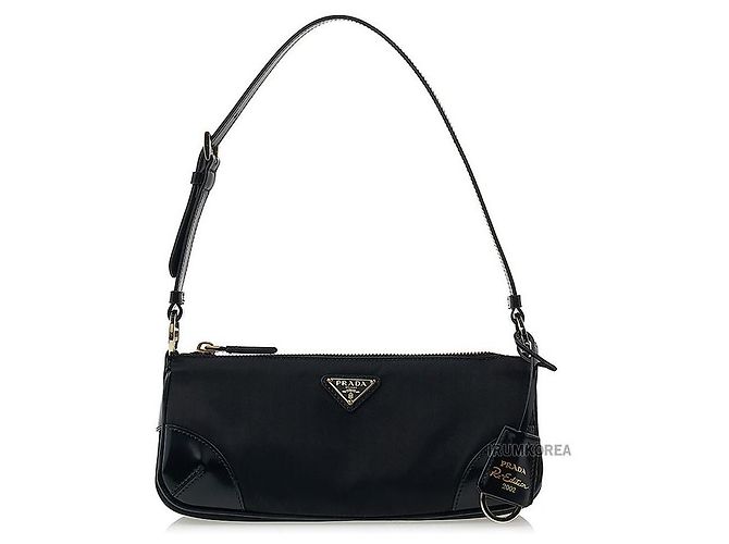 Prada Borsa a Spalla Lina in Nylon Nero