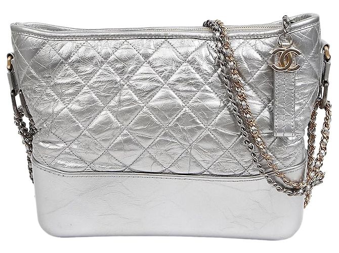 Chanel Bolsa Gabrielle Large Hobo de Ombro e Transversal Prata