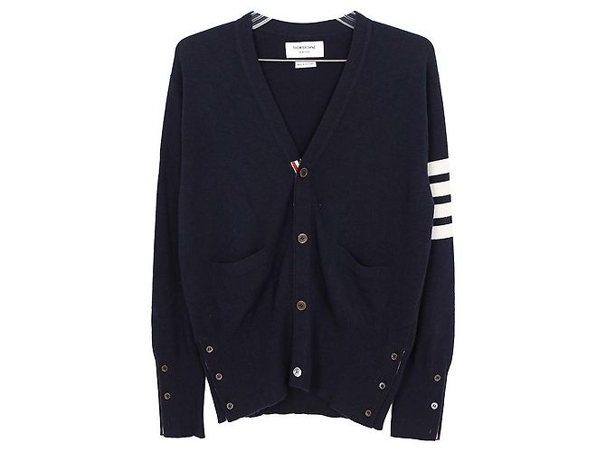 Thom Browne Cardigan mit diagonalen Streifen Blau