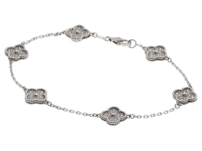 Van Cleef & Arpels Sweet Alhambra Diamantarmband Silber 
