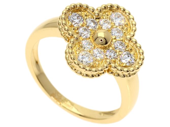 Van Cleef & Arpels Vintage Alhambra Diamond Ring Golden 