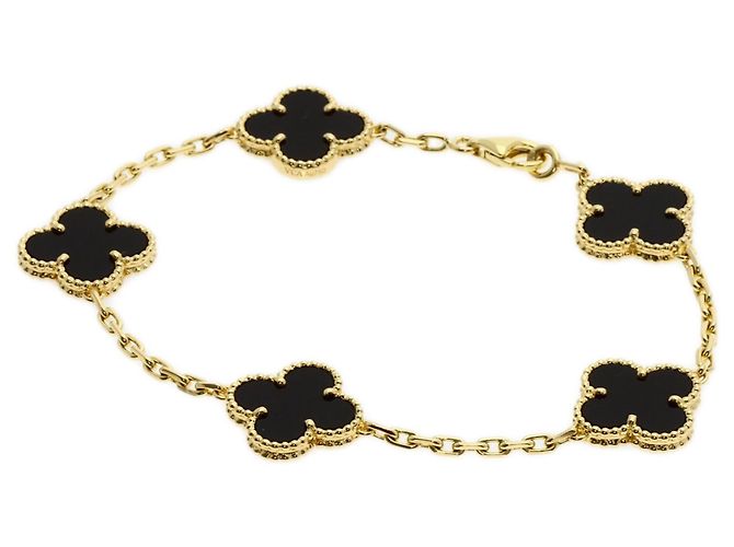 Bracciale Vintage Alhambra Onyx Van Cleef & Arpels D'oro 