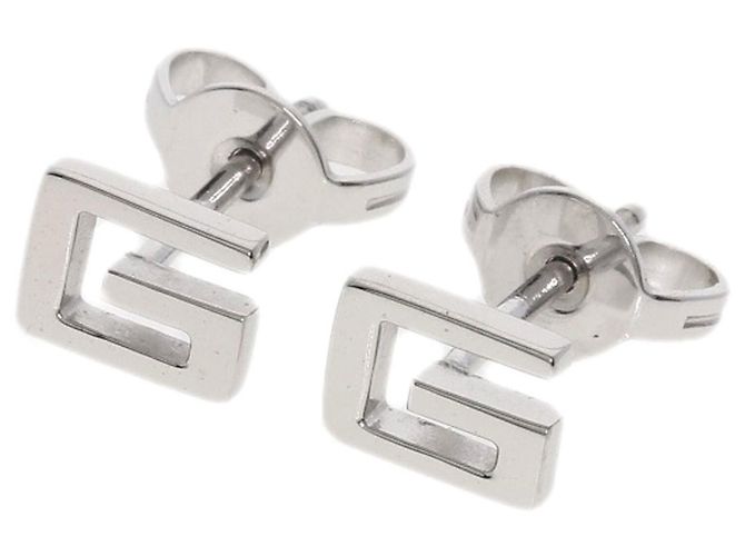 Pendientes de botón G-Logo en oro blanco de 18K Gucci