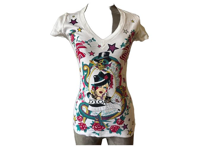 Camiseta estampada Christian Dior Gitane Blanco Multicolor 