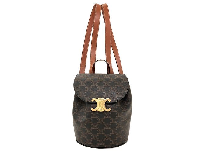Céline Celine Bonnie Triomphe Backpack Dark brown