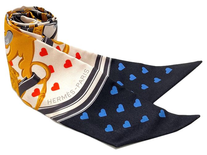 Hermès Sciarpa Twilly Hermes Nero Bianco Rosso 