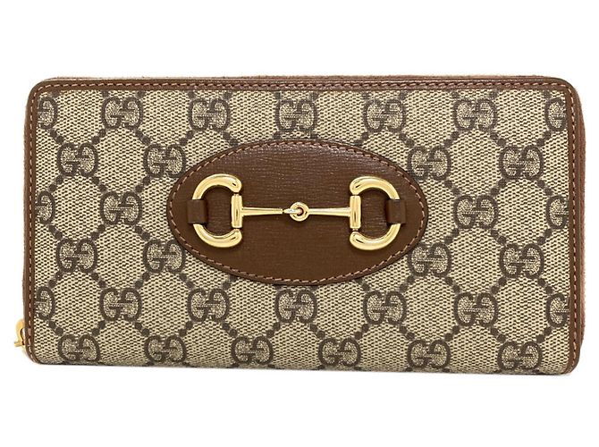Cartera larga de PVC marrón Gucci Castaño
