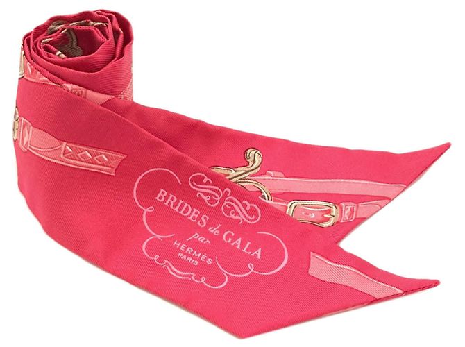 Hermès Lenço de seda Twilly Hermes Rosa