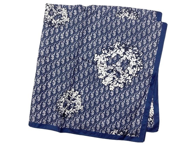 Sciarpa in seta Christian Dior Blu navy