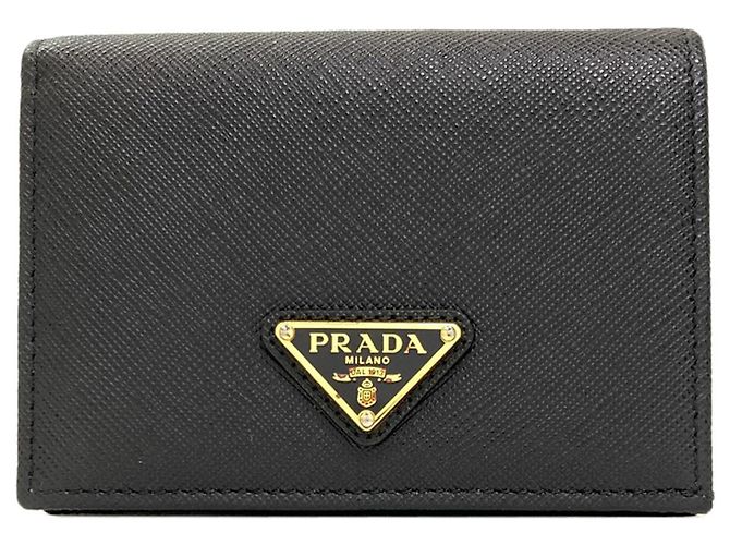 Prada Saffiano Bi-Fold Wallet in Black