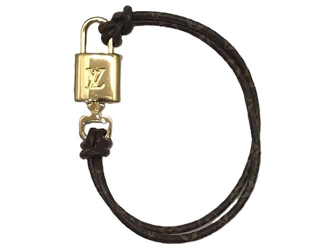 Pulseira charm Lockit Louis Vuitton Marrom Dourado
