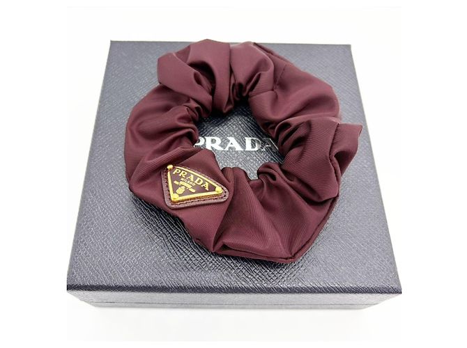 Prada Re-Nylon Scrunchie in Bordeaux