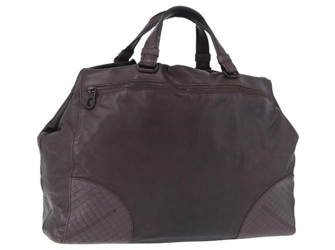 Bolsa BOTTEGA VENETA de couro marrom Auth 192299