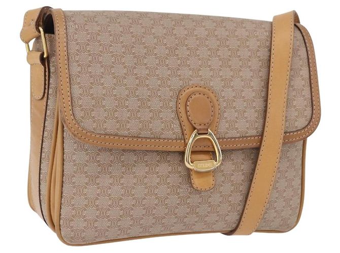 Céline Borsa a Spalla CELINE Macadam Canvas Beige Oro Aut 191901 D'oro