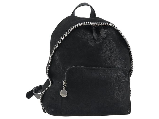 Autre Marque Stella MacCartney Falabella Chain Rucksack Polyester Black 410905 Auth BA14378A Schwarz Silber