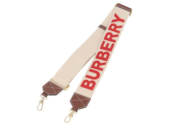 BURBERRY Shoulder Strap Canvas 36.2"" Beige Gold Auth 192166M Golden
