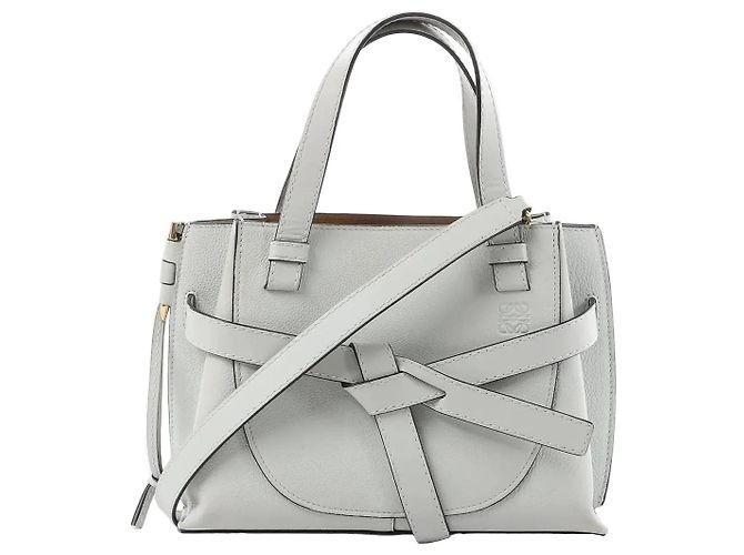 LOEWE Gate Mini Top Handle Leder 2Way Handtasche in Gray Grau