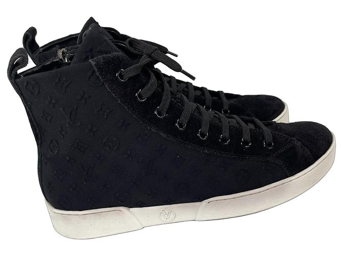 Louis Vuitton Zapatillas de Caña Alta Monogram Negro