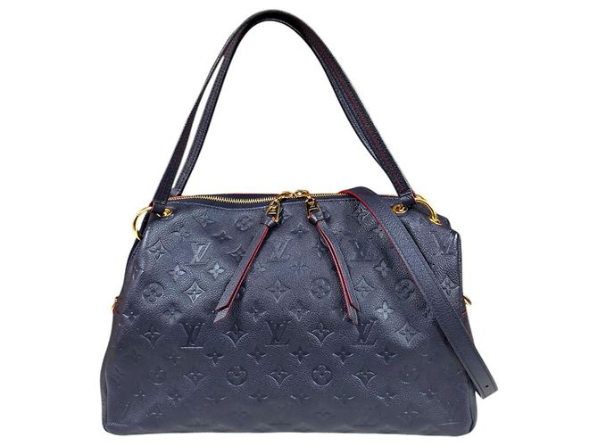 Bolsa de Ombro Louis Vuitton Pontu PM Monogram Empreinte Vermelho Multicor Azul marinho
