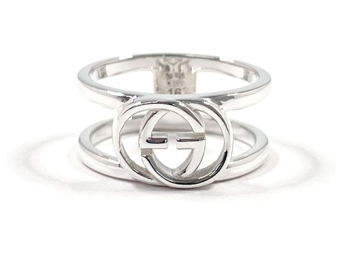 Anillo ancho Interlocking G GUCCI Plata