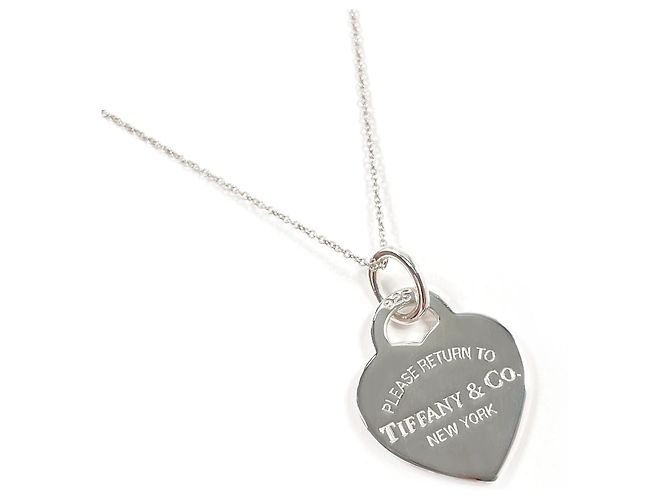 Tiffany & Co. Silberne Herzanhänger-Halskette