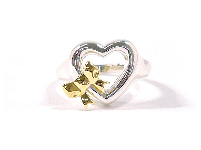 Tiffany & Co Anello Tiffany Heart Ribbon Argento D'oro