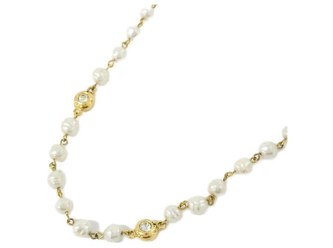 Collana di perle artificiali oro e bianco Chanel D'oro