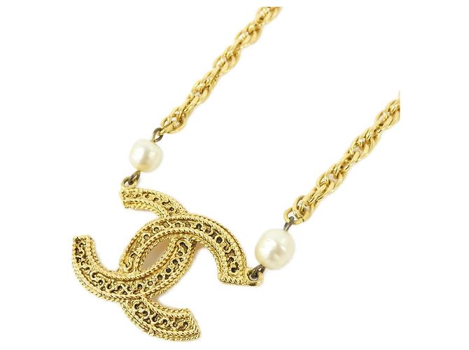 Collana Chanel Oro e Bianco con Perla Artificiale D'oro