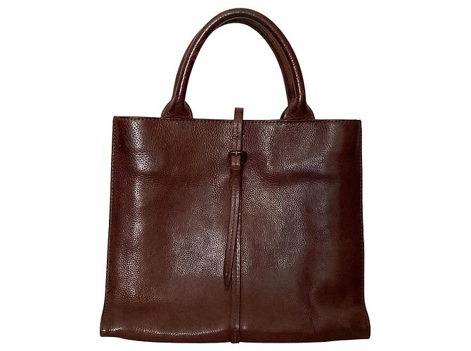 Autre Marque Bolsa Tote de couro Tosca genten Marrom