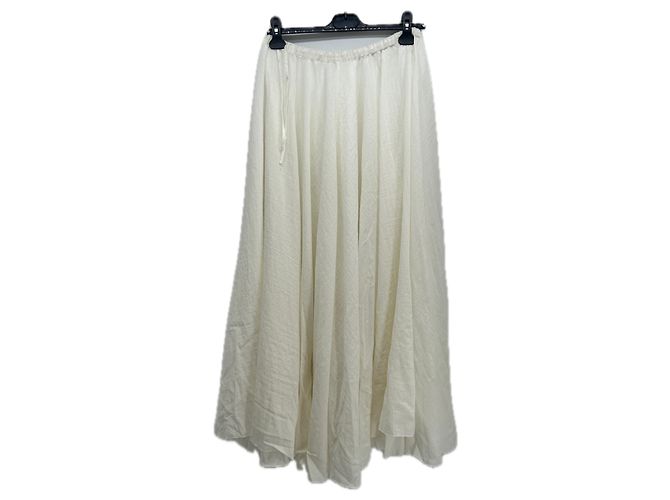 Autre Marque Falda larga blanca de viscosa CLOUDY Blanco