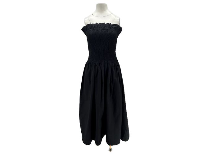 Autre Marque Vestido negro de algodón LAMAREL XS