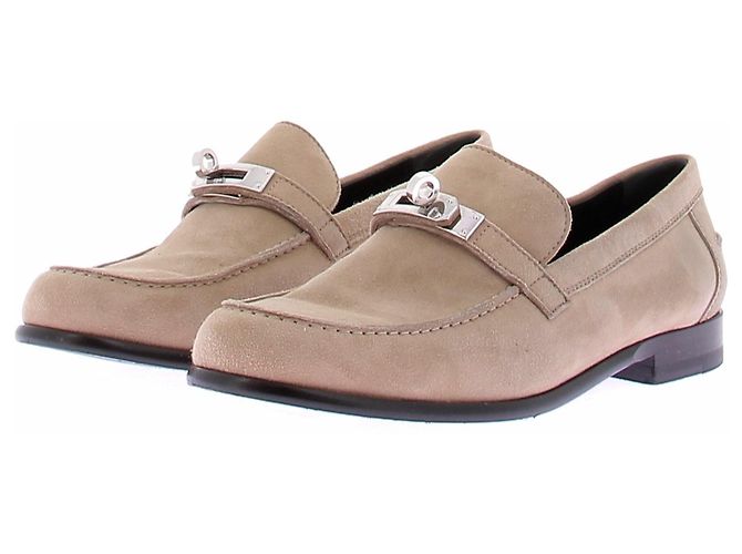 Hermès Mocassins Destin en daim beige