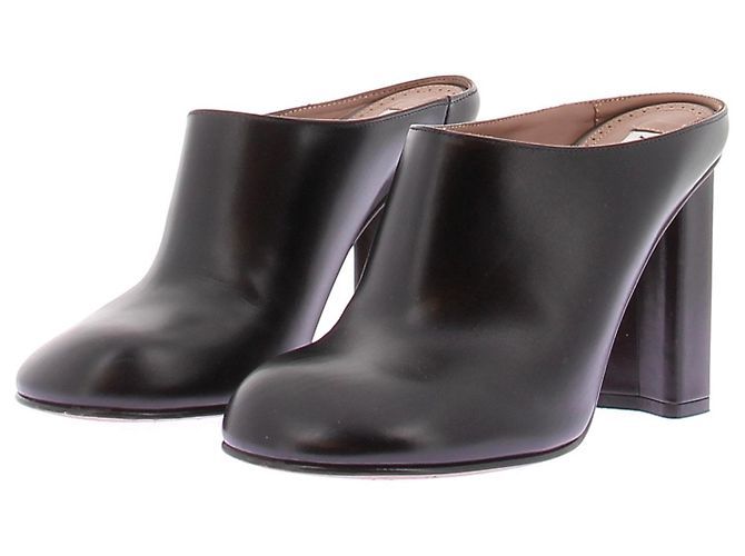 Mule Alaïa in pelle nera Nero