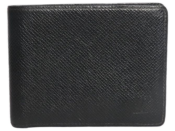 Louis Vuitton Black vintage 2002 leather bifold wallet