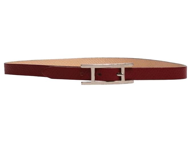 Hermès Pulseira de couro vermelha Vermelho