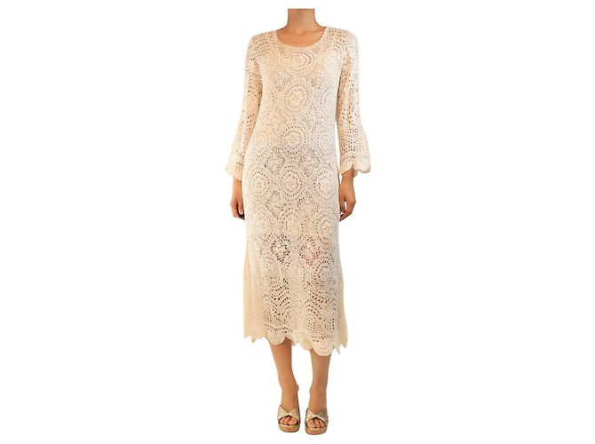 Autre Marque Maxikleid aus weißer Häkelarbeit - Größe M