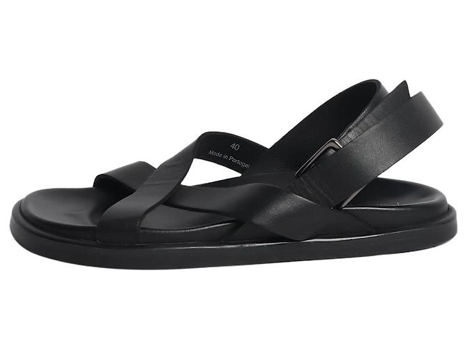 Autre Marque Schwarze chunky Riemchen-Ledersandalen - Größe EU 41 (UK 8)